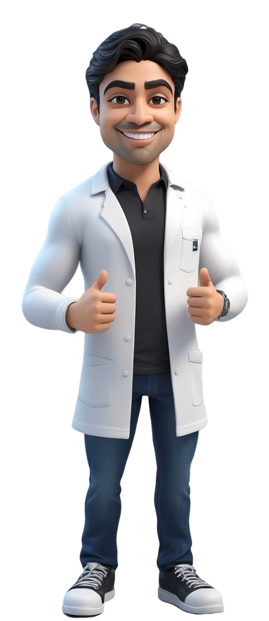 Avatar de Erick apresentando os protocolos terapêuticos